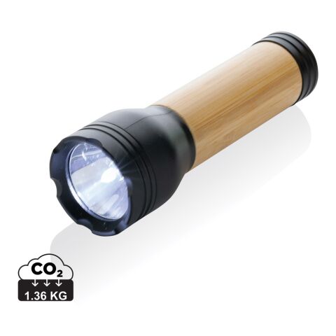 Lampe 3W en plastique recyclé RCS et bambou Lucid noir-marron | sans marquage | non disponible | non disponible