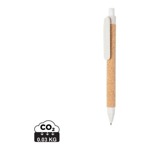 Stylo à bille écoresponsable-recyclé en fibre de paille et liège 