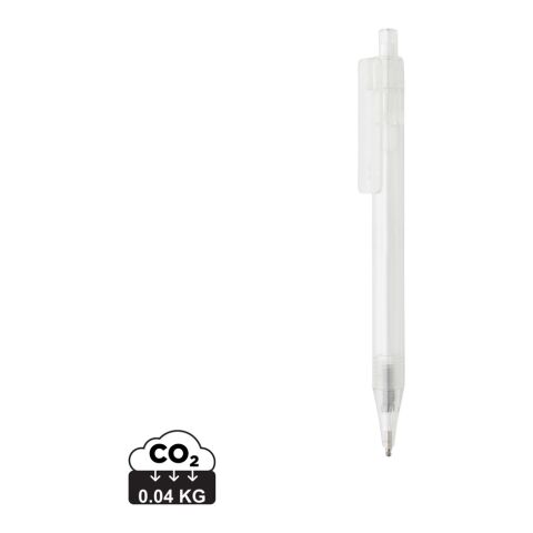 Stylo transparent X8 en rPET GRS blanc | sans marquage | non disponible | non disponible