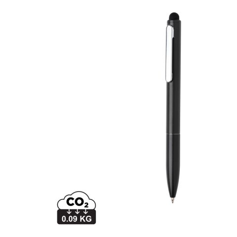 Stylo en aluminium recyclé certifié RCS avec stylet Kymi noir | sans marquage | non disponible | non disponible