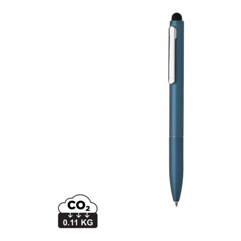 Stylo en aluminium recyclé certifié RCS avec stylet Kymi bleu royal | sans marquage | non disponible | non disponible