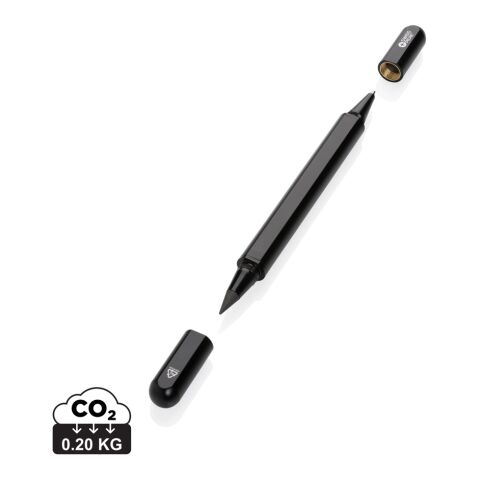 Stylo à double pointe en aluminium RCS Swiss Peak Storm noir | sans marquage | non disponible | non disponible