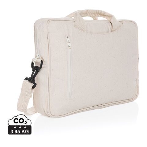 Sacoche ordinateur 15,4&#039;&#039; en coton recyclé AWARE™ Laluka blanc | sans marquage | non disponible | non disponible | non disponible