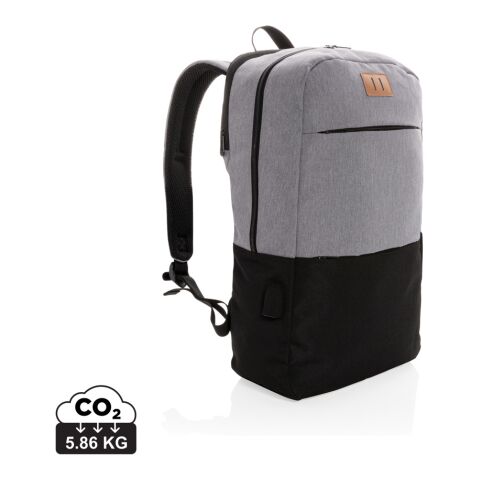 Sac à dos ordinateur 15,6" avec USB et anti RFID noir | sans marquage | non disponible | non disponible | non disponible
