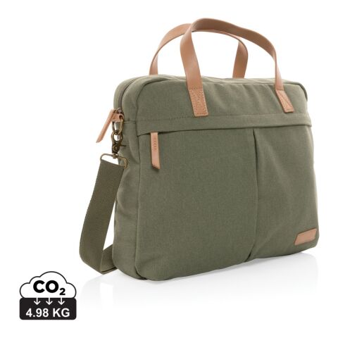 Sac ordinateur Impact AWARE™ en toile 16oz recyclé vert | sans marquage | non disponible | non disponible | non disponible