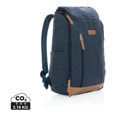 Sac à dos ordinateur Impact AWARE™ en toile 16oz recyclé bleu | sans marquage | non disponible | non disponible | non disponible