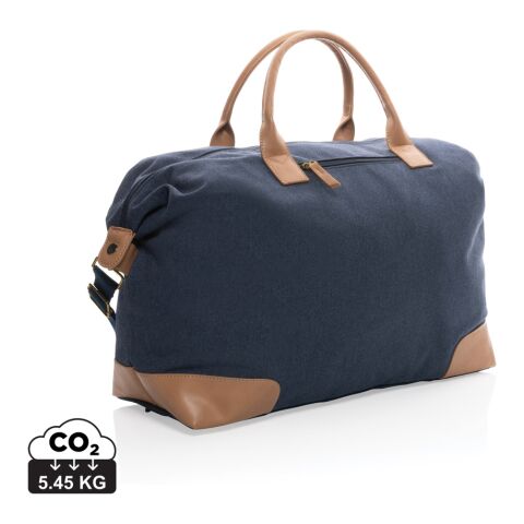 Sac weekend Impact AWARE™ en toile 16oz recyclé bleu | sans marquage | non disponible | non disponible | non disponible