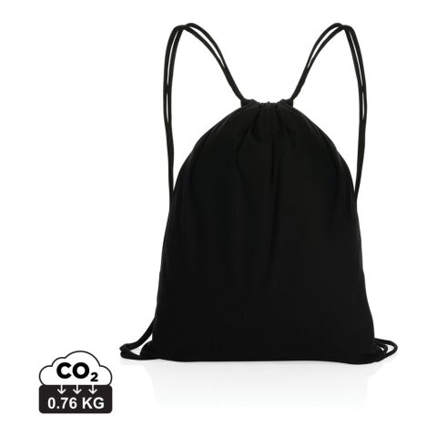 Sac à dos cordelettes en coton recyclé 145 gr Impact AWARE™ noir | sans marquage | non disponible | non disponible | non disponible