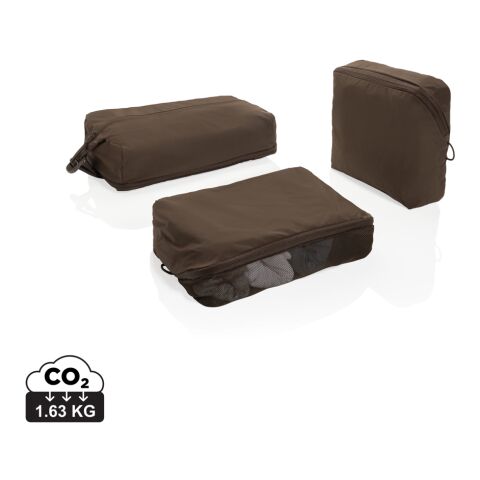 Lot de cubes de rangement en nylon recyclé RCS KENTO URBAN marron