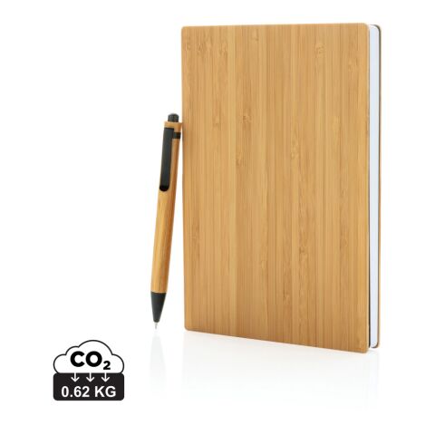 Set carnet de notes A5 et stylo en bambou marron | sans marquage | non disponible | non disponible