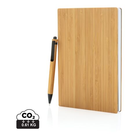 Set carnet de notes A5 et stylo en bambou marron | sans marquage | non disponible | non disponible