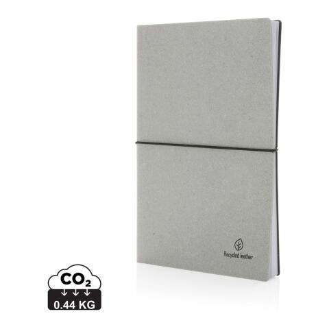 Carnet de notes A5 en cuir recyclé gris clair | sans marquage | non disponible | non disponible