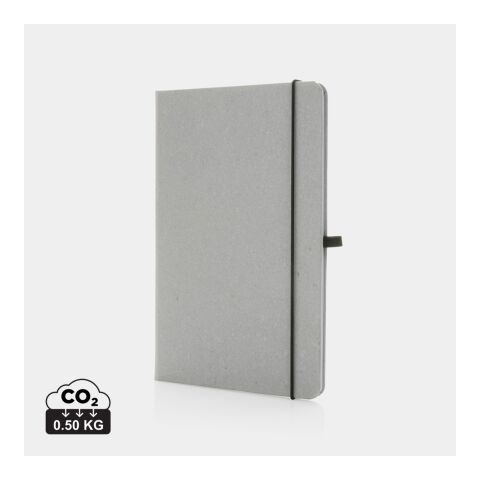 Carnet A5 à couverture rigide en cuir recyclé gris clair | sans marquage | non disponible | non disponible
