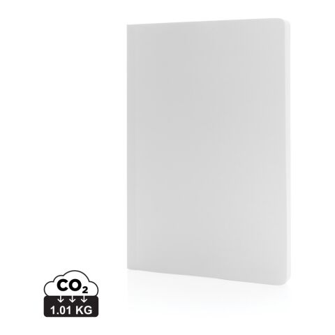 Carnet de notes A5 à couverture souple en papier minéral IMP blanc | sans marquage | non disponible | non disponible