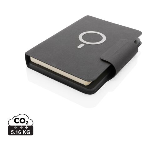 Carnet de notes A5 avec chargeur magnétique 10 W Artic noir | sans marquage | non disponible | non disponible