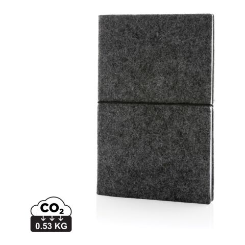 Cahier A5 à couverture souple en feutre recyclé certifié GRS