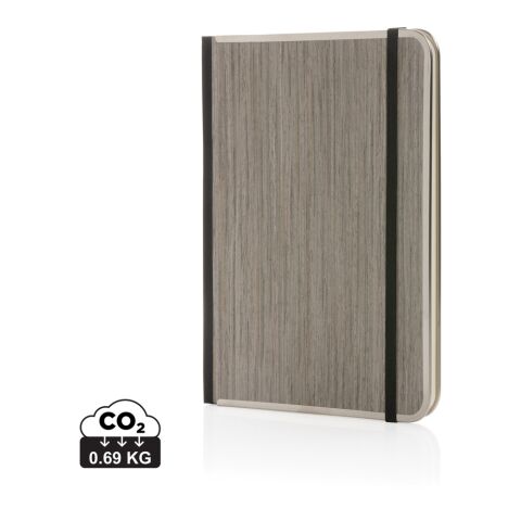 Carnet A5 couverture imprimé bois Treeline gris | sans marquage | non disponible | non disponible