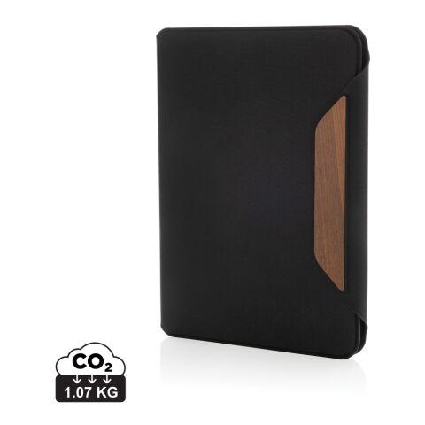 Conférencier A5 en noyer et rPET AWARE™ Teri noir | sans marquage | non disponible | non disponible