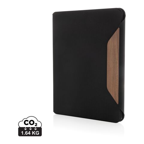 Conférencier A4 en noyer et rPET AWARE™ Teri noir | sans marquage | non disponible | non disponible
