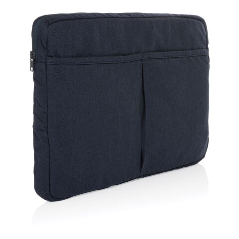 Pochette ordinateur 15,6&#039;&#039; en coton recyclé AWARE™ Laluka bleu marine | sans marquage | non disponible | non disponible | non disponible
