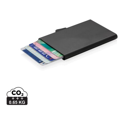 Porte-cartes en aluminium anti-RFID C-Secure noir | sans marquage | non disponible | non disponible | non disponible