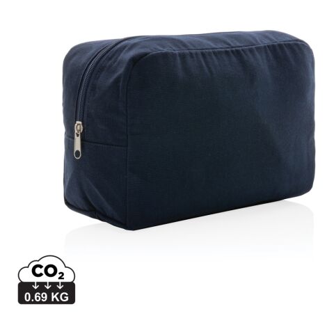 Trousse de toilette en toile recyclée non teintée Aware™ bleu marine | sans marquage | non disponible | non disponible | non disponible