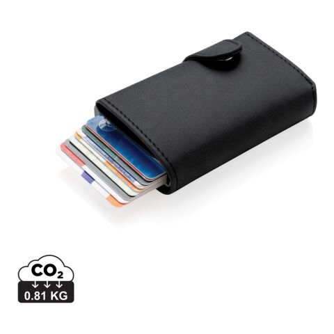 Porte-cartes anti RFID en aluminium et PU 