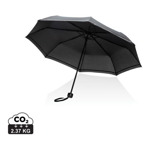 Mini parapluie 20.5&quot; rPET 190T réfléchissant Impact AWARE™ noir | sans marquage | non disponible | non disponible
