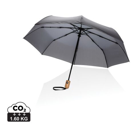 Parapluie 21&quot; automatique rPET 190T et bambou Impact AWARE™ gris | sans marquage | non disponible | non disponible