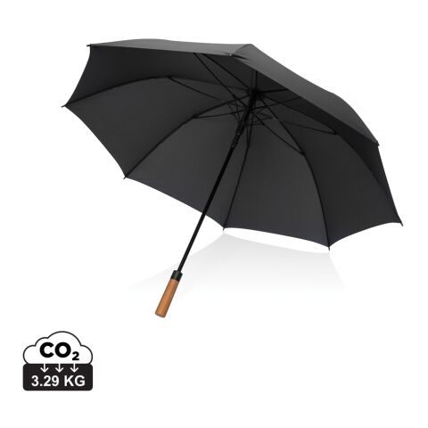 Parapluie 30&quot; en rPET Aware™ et poignée en acacias noir | sans marquage | non disponible | non disponible
