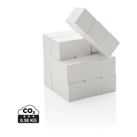 Casse-tête en bois FSC® dans une pochette en toile blanc | sans marquage | non disponible | non disponible