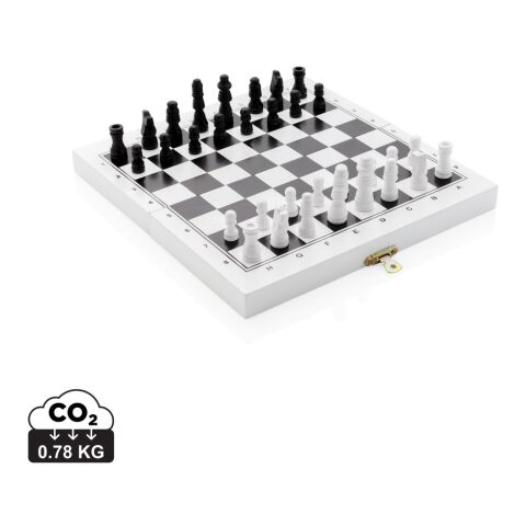 Jeu de société 3 en 1 dans une boîte en bois FSC® blanc | sans marquage | non disponible | non disponible
