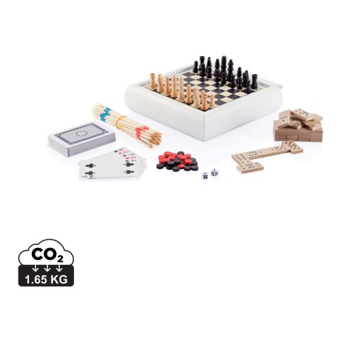 Set de jeux 5 en 1 en bois FSC® Blanc | sans marquage | non disponible | non disponible