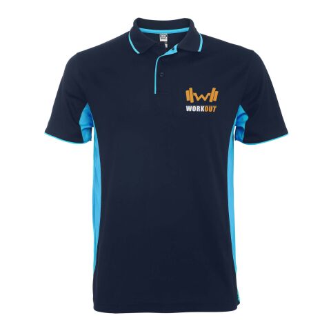 Polo de sport Montmelo à manches courtes unisexe Standard | Navy Blue-Bleu ciel | M | sans marquage | non disponible | non disponible | non disponible