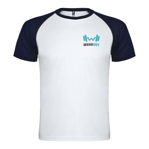 T-shirt de sport Indianapolis à manches courtes unisexe Standard | Blanc-Navy Blue | L | sans marquage | non disponible | non disponible | non disponible