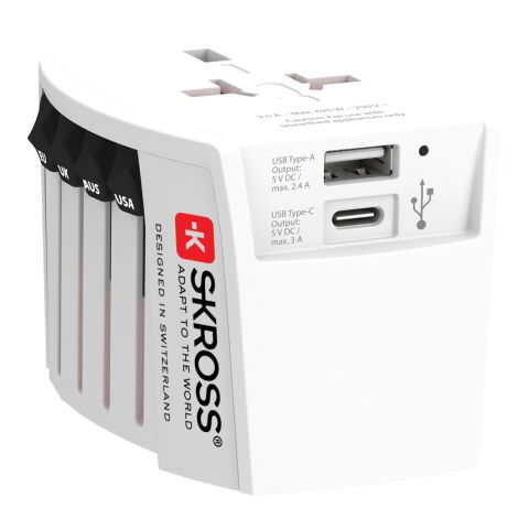 SKROSS Adaptateur de voyage universel MUV 2-Pôles avec USB blanc | sans marquage | non disponible | non disponible