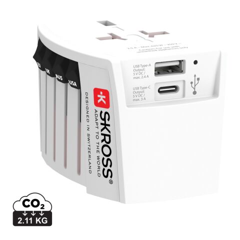 SKROSS Adaptateur de voyage universel MUV 2-Pôles avec USB blanc | sans marquage | non disponible | non disponible