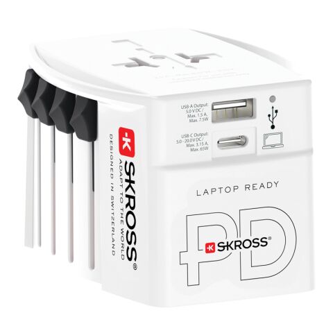 SKROSS Adaptateur de voyage universel MUV 65W PD avec USB blanc | sans marquage | non disponible | non disponible