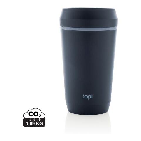 Mug 354 ml avec couvercle 360 en plastique recyclé Topl blue marin | sans marquage | non disponible | non disponible