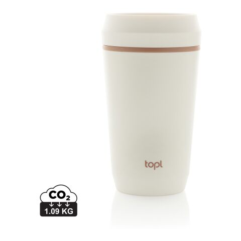 Mug 354 ml avec couvercle 360 en plastique recyclé Topl marron | sans marquage | non disponible | non disponible