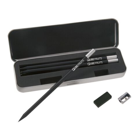 STABILO black box Set de crayons noir/argent | Sérigraphie 1 couleur