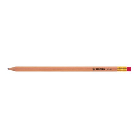 STABILO crayon graphite hexagonal en bois naturel avec bout gomme non disponible | sans marquage