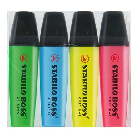 STABILO BOSS ORIGINAL surligneur Set de 4 Sérigraphie 4 couleur