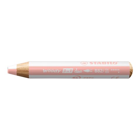 STABILO woody duo crayon de couleur blanc/rose clair | sérigraphie