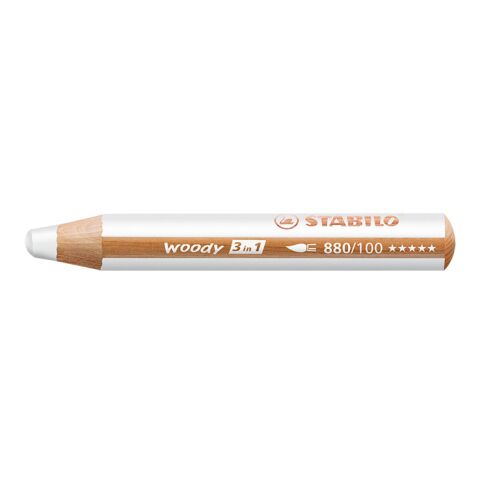 STABILO woody 3 in 1 crayon de couleur blanc | sans marquage