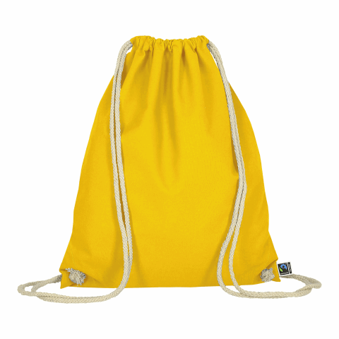 TEXXILLA Sac de sport en coton certifié Fairtrade, env. 140 g/m² jaune | sans marquage | sans marquage