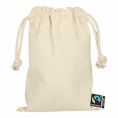 TEXXILLA Sachet à cordon en coton certifié Fairtrade, 10 x 14 cm, env. 140 g/m² beige | non disponible | non disponible