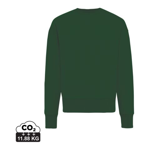 Sweater à col rond en coton recyclé Iqoniq Kruger vert forêt | S | sans marquage | non disponible | non disponible | non disponible