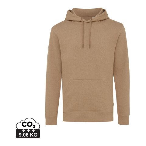 Sweat à capuche en coton recyclé et non teinté Iqoniq Torres brun chiné | L | sans marquage | non disponible | non disponible | non disponible