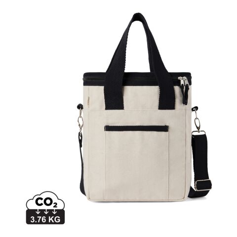 VINGA Tote bag isotherme en toile recyclée AWARE™ Volonne blanc cassé-noir | sans marquage | non disponible | non disponible